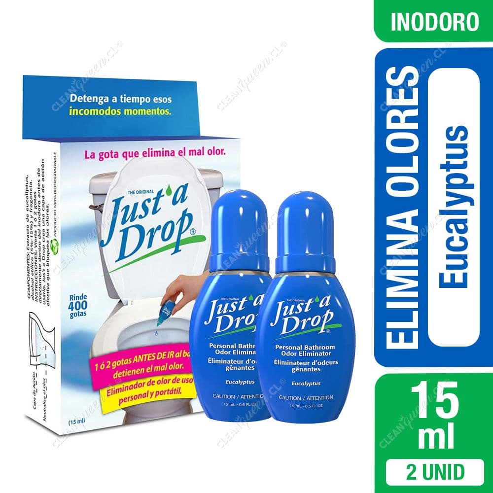 Eliminador de Olores para Inodoro Just a Drop Aroma Eucalyptus 15 ml, 2 Unid