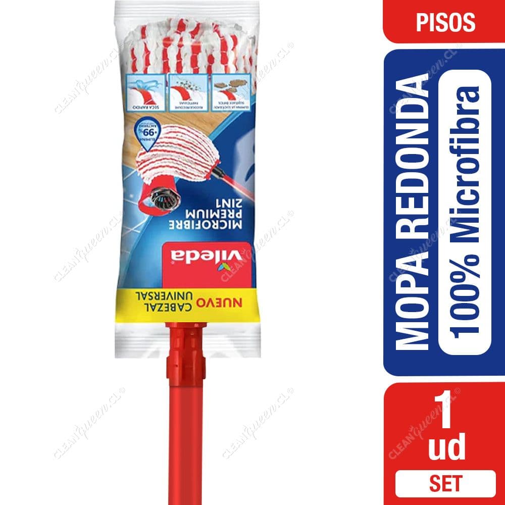 Vileda Mopa Redonda 100% Microfibra Set