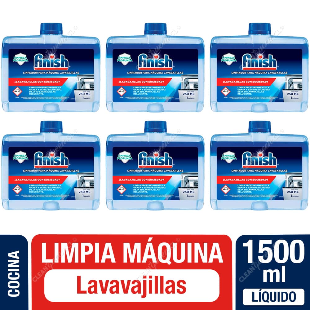 Finish Limpiador Máquina Lavavajillas 6 x 250 ml