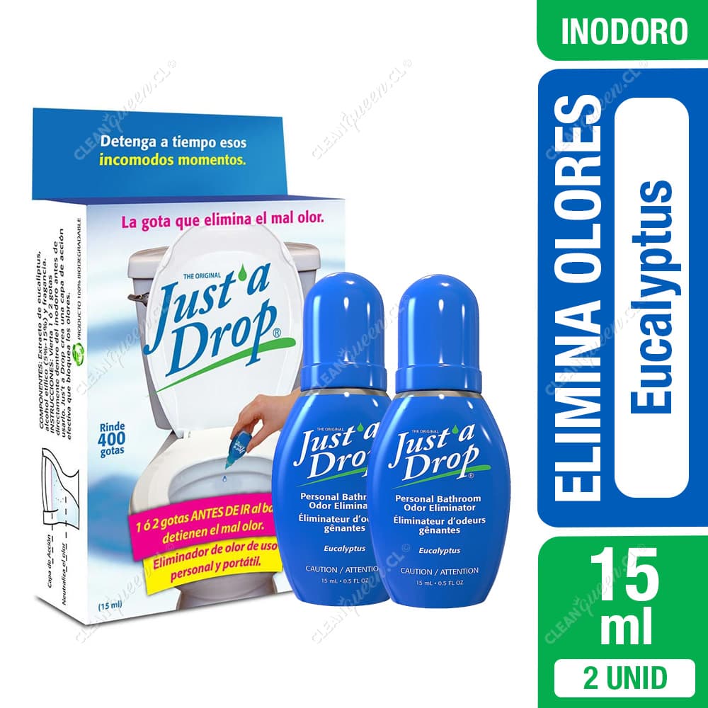 Eliminador de Olores para Inodoro Just a Drop Aroma Eucalyptus 15 ml, 2 Unid