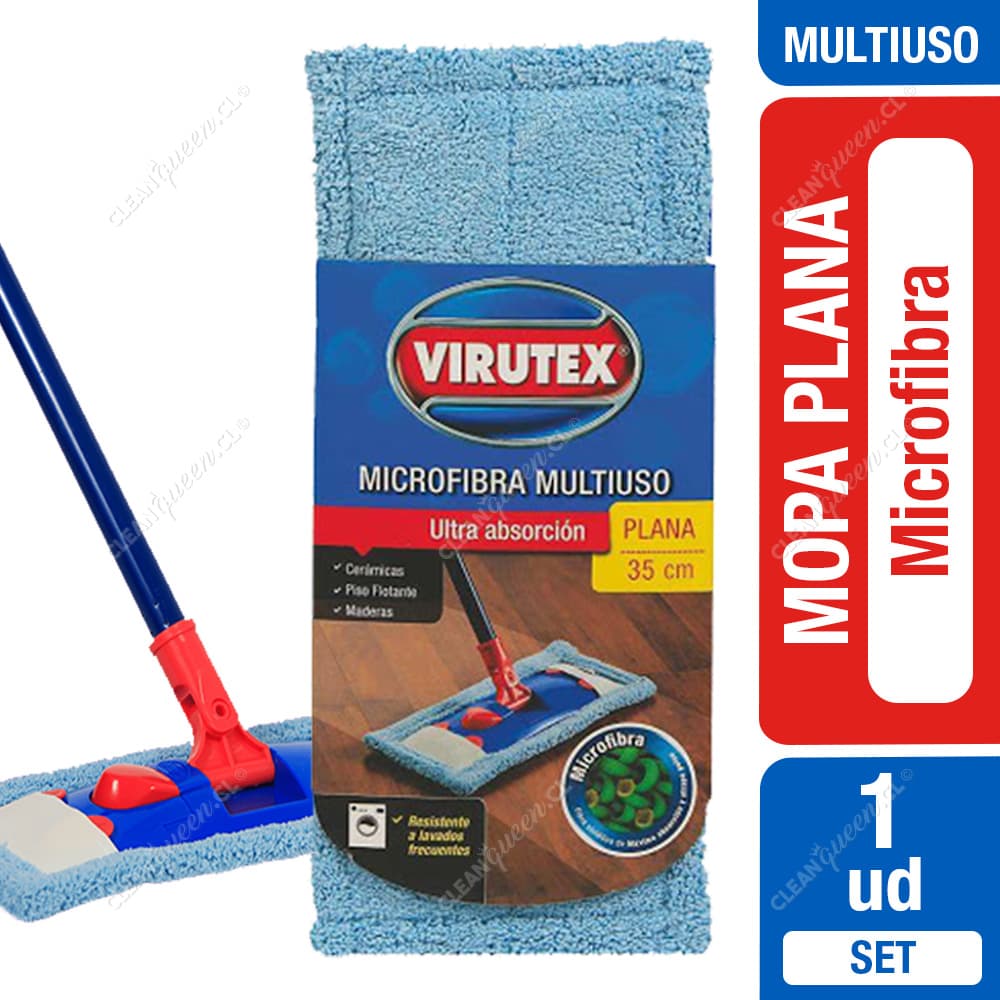 Virutex Mopa Plana Microfibra Set