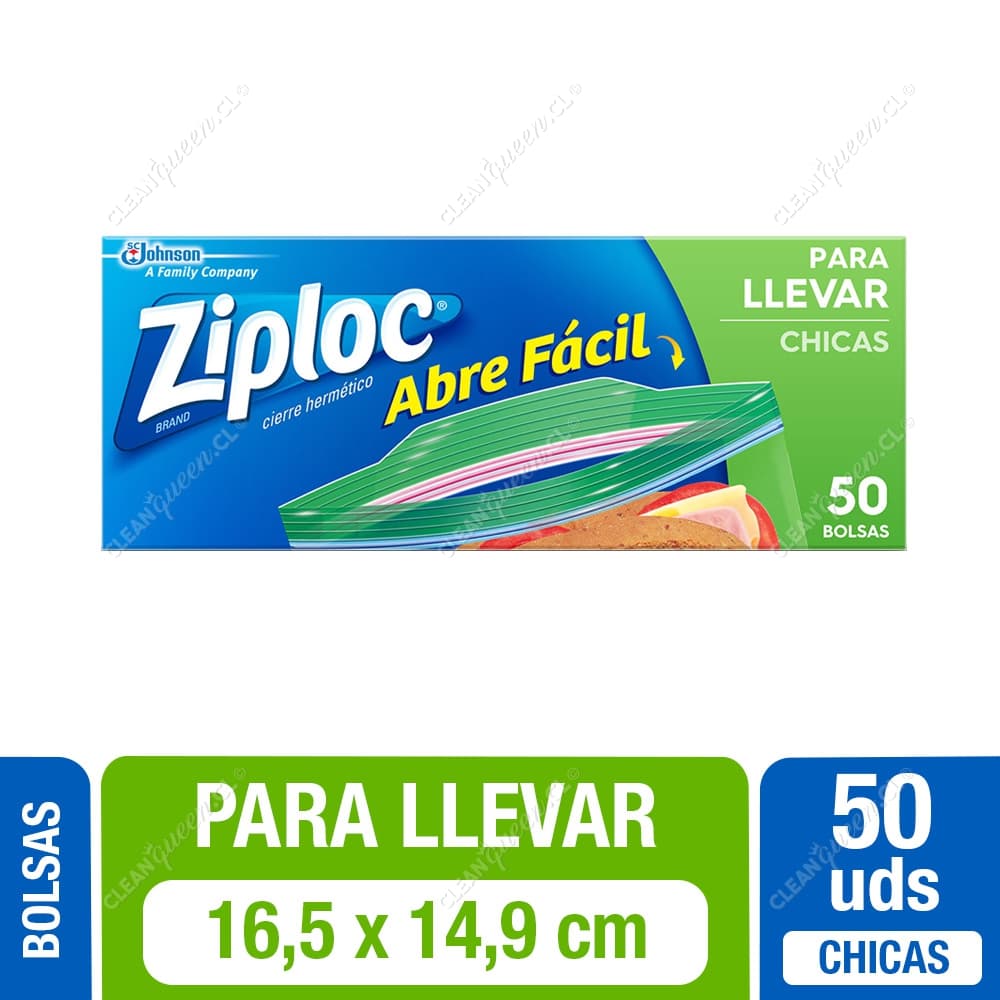 Ziploc Bolsas Multiuso para Llevar Cierre Fácil Chicas 50 un