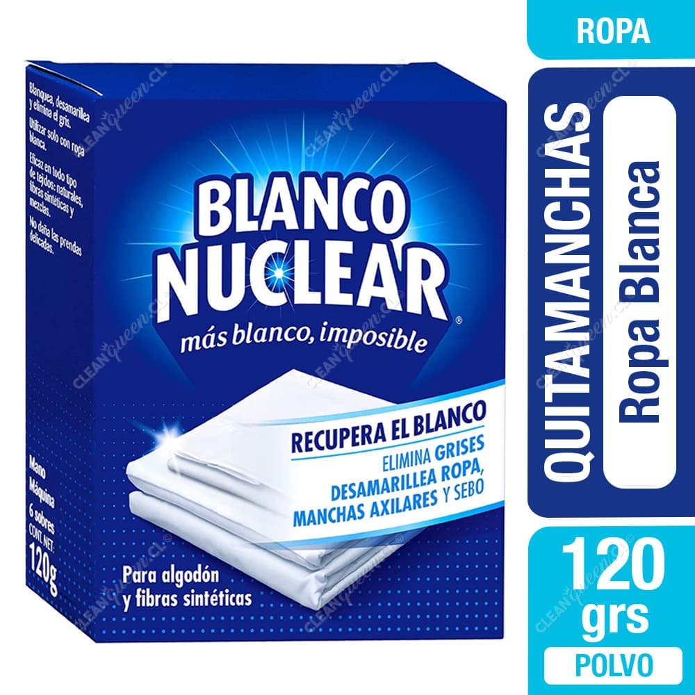 Blanco Nuclear Quitamanchas en Polvo 6 Sobres 120 g