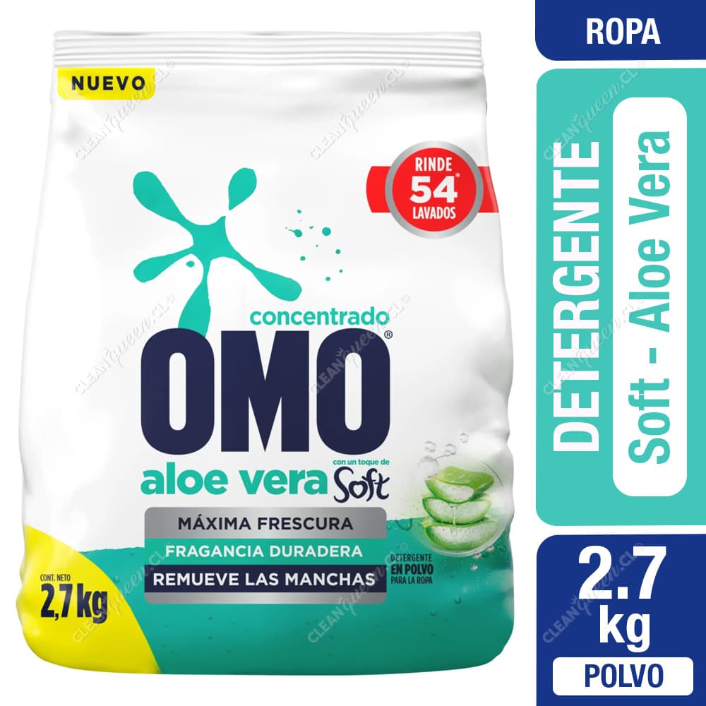 Omo Detergente Polvo Soft Aloe Vera 2.7 kg