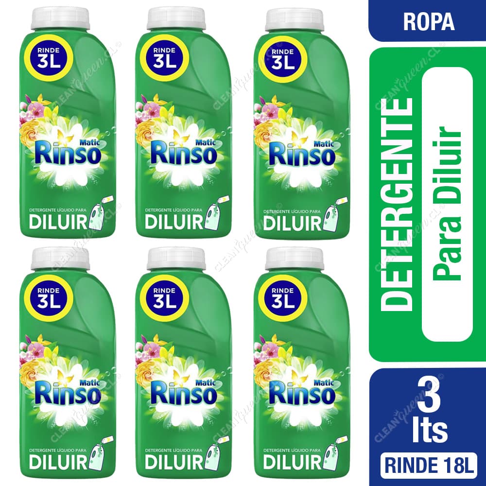 Rinso Detergente Líquido Diluible 6 x 500 ml
