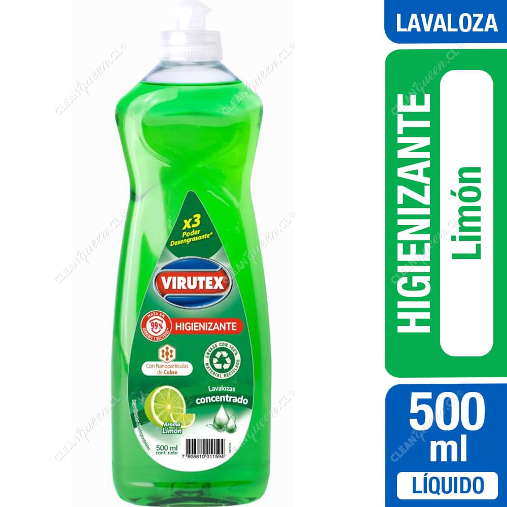 Virutex Lavaloza Higienizante Limón 500 ml