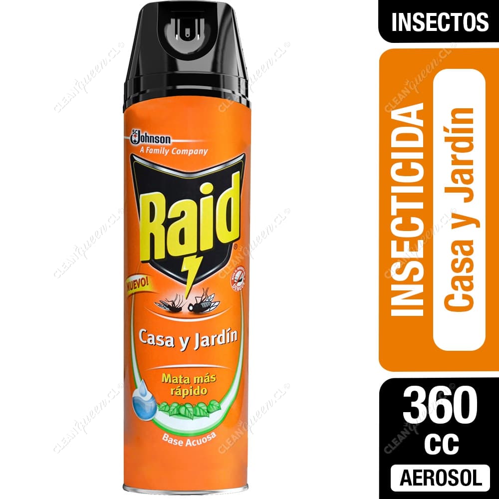 Raid Insecticida Casa y Jardín Base Acuosa 360 cc