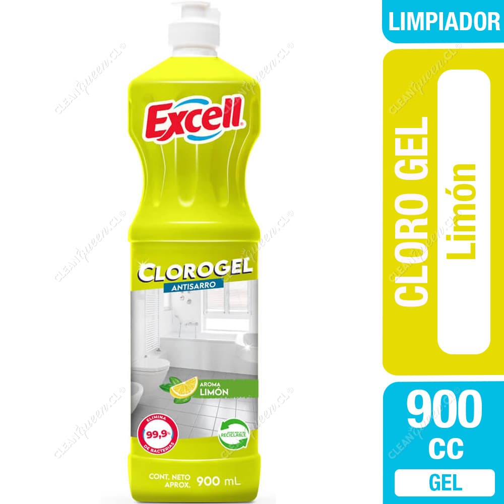 Excell Limpiador Cloro Gel Limón 900 cc