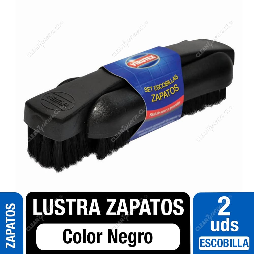 Virutex Set Escobillas Lustra Zapatos Negro 2 un