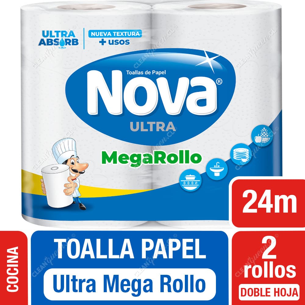 Nova Toalla de Papel Ultra Mega Rollo 24 m 2 un