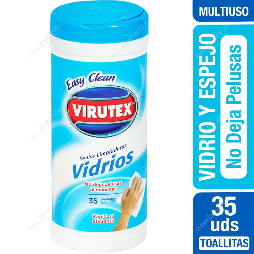 Virutex Toallitas Limpia Vidrios y Espejos 35 un