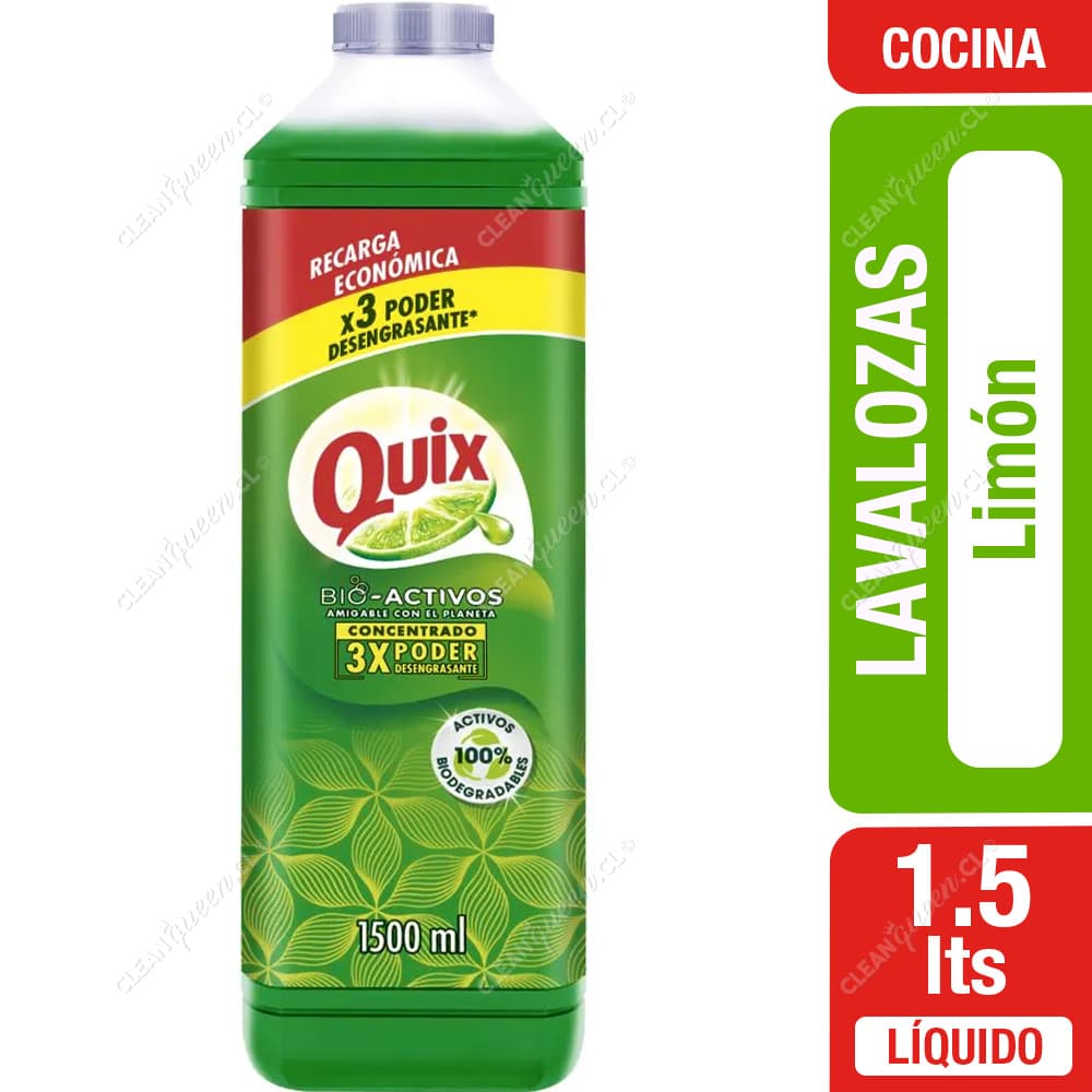 Quix Lavaloza Bio Activos Concentrado Limón Recarga 1.5 L