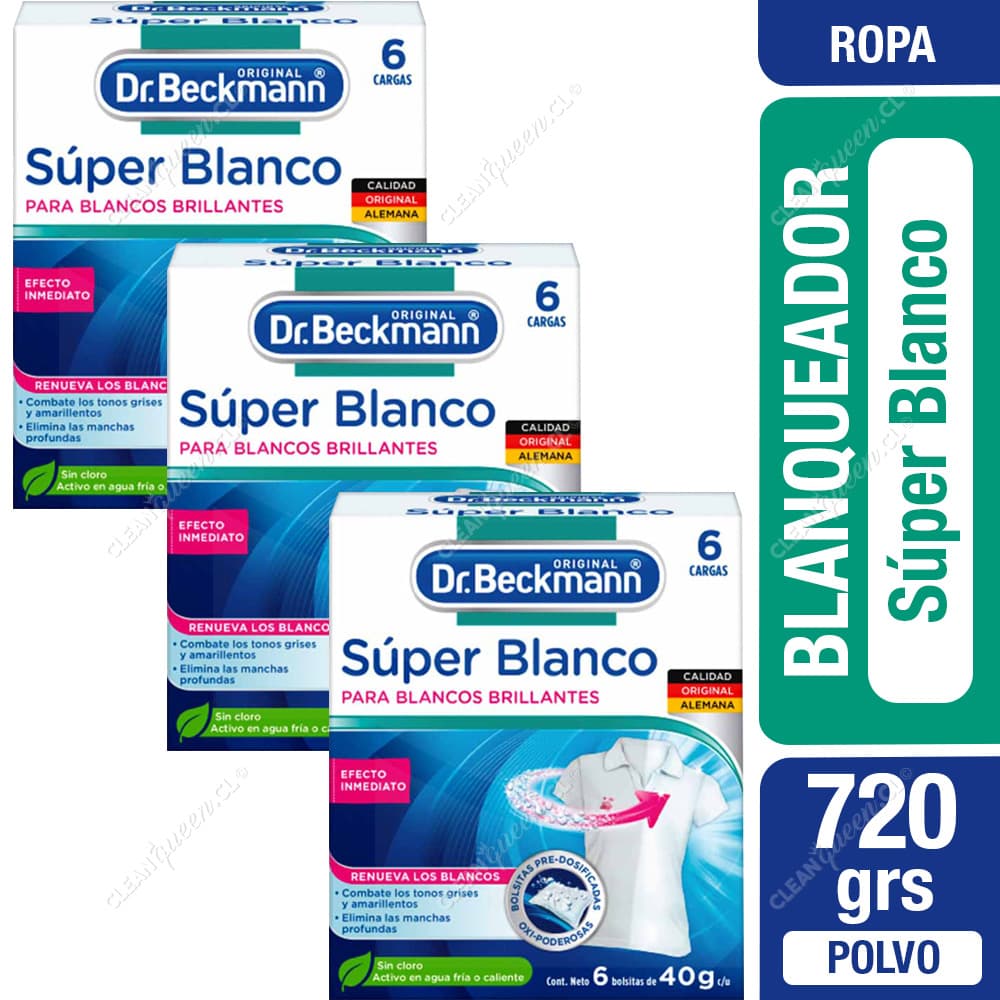 Dr. Beckmann Blanqueador Ropa Súper Blanco 3 x 240 g