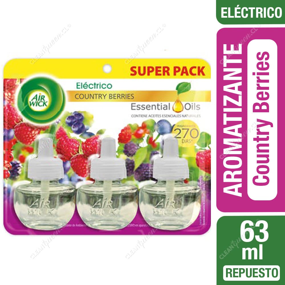 Air Wick Repuesto Aromatizante Ambiental Eléctrico Country Berries Super Pack