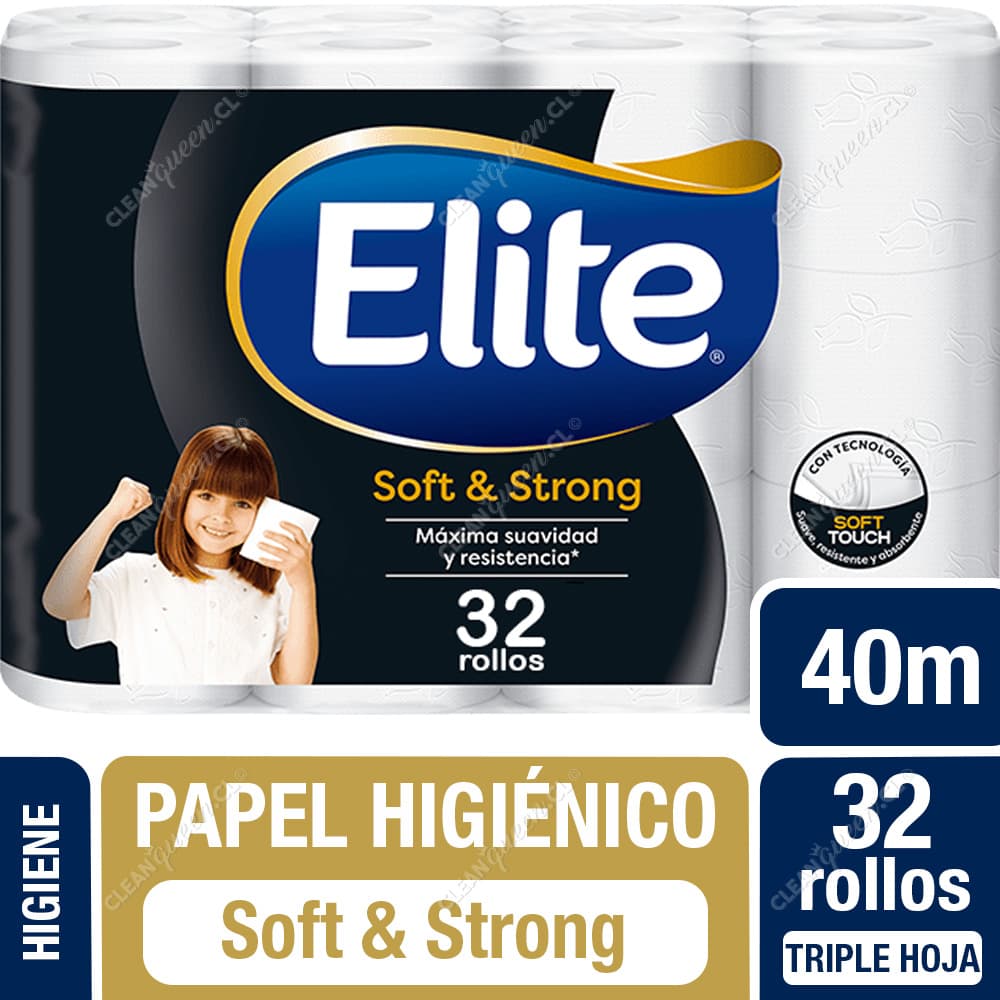 Elite Papel Higiénico Soft & Strong Triple Hoja 40 m 32 un