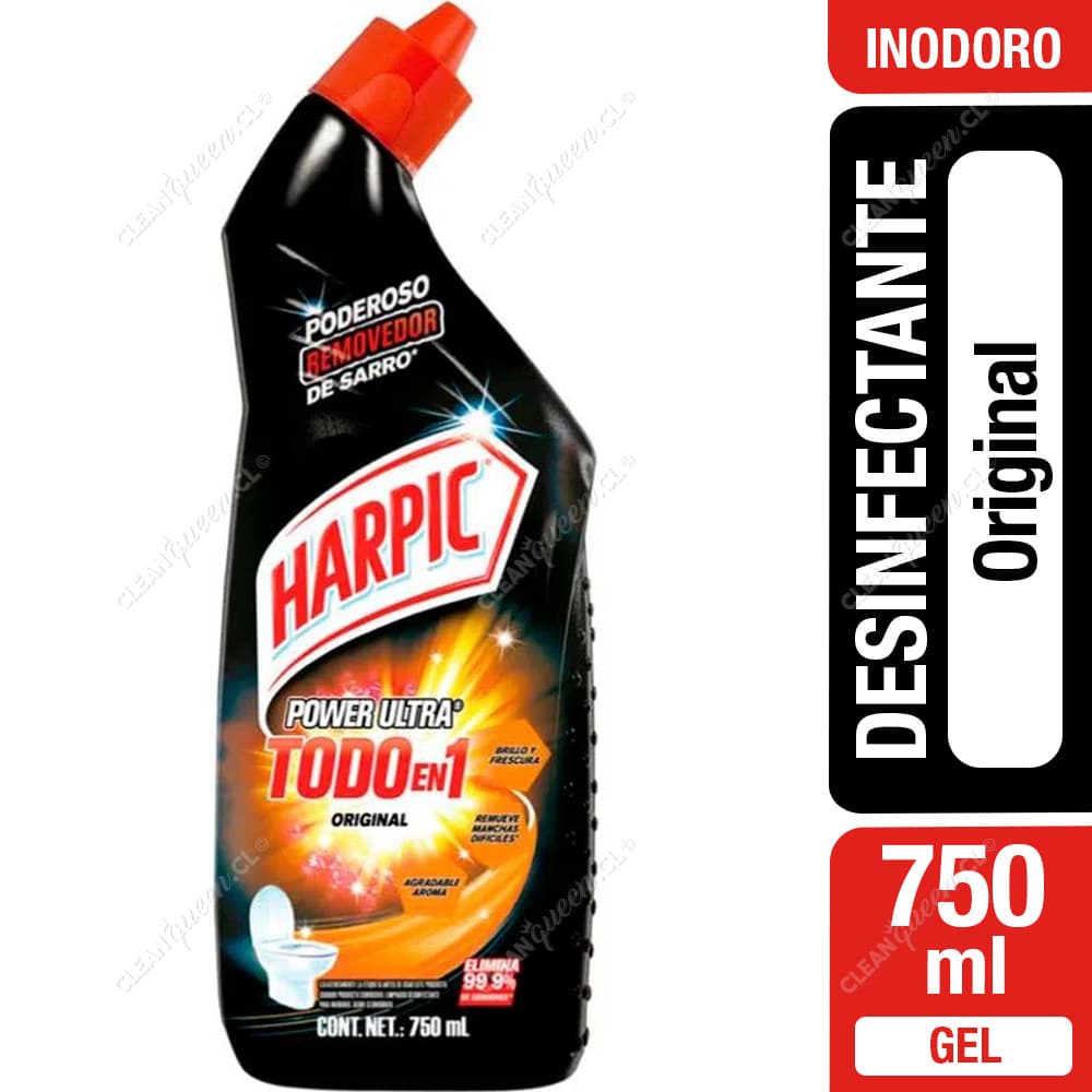 Harpic Limpiador Desinfectante Inodoro Max Power Original 750 ml