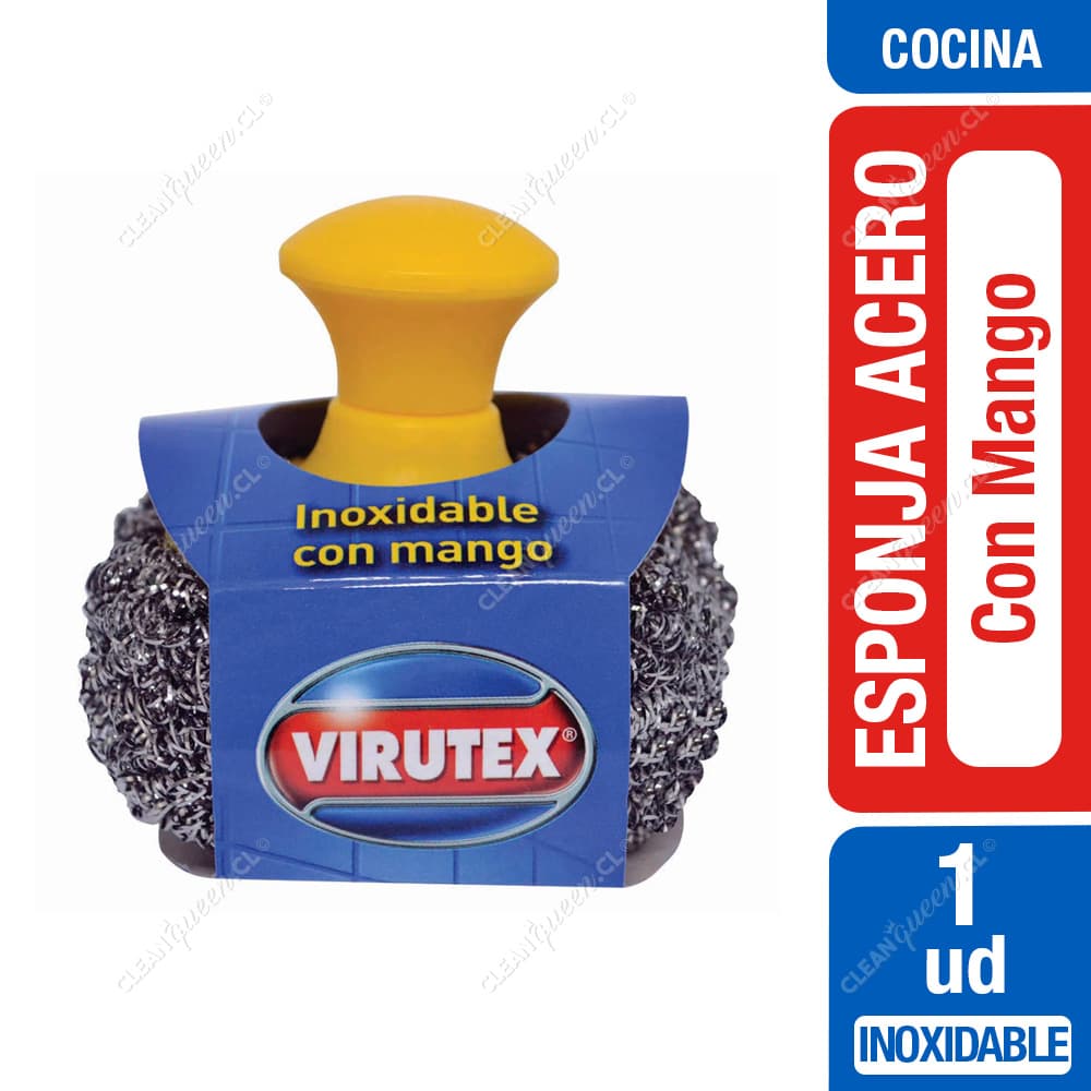 Virutex Esponja de Acero Inoxidable con Mango
