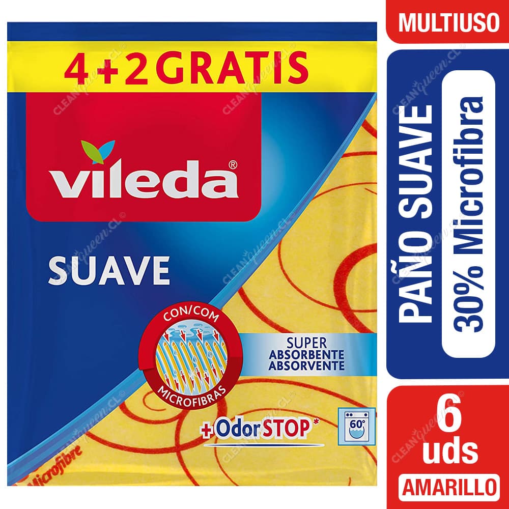 Vileda Paño Multiuso Suave 30% Microfibra 6 un