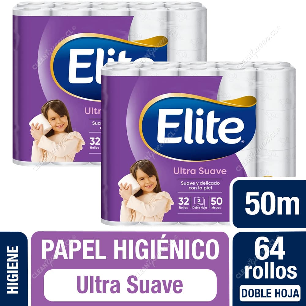 Elite Papel Higiénico Ultra Doble Hoja 50 m 64 un