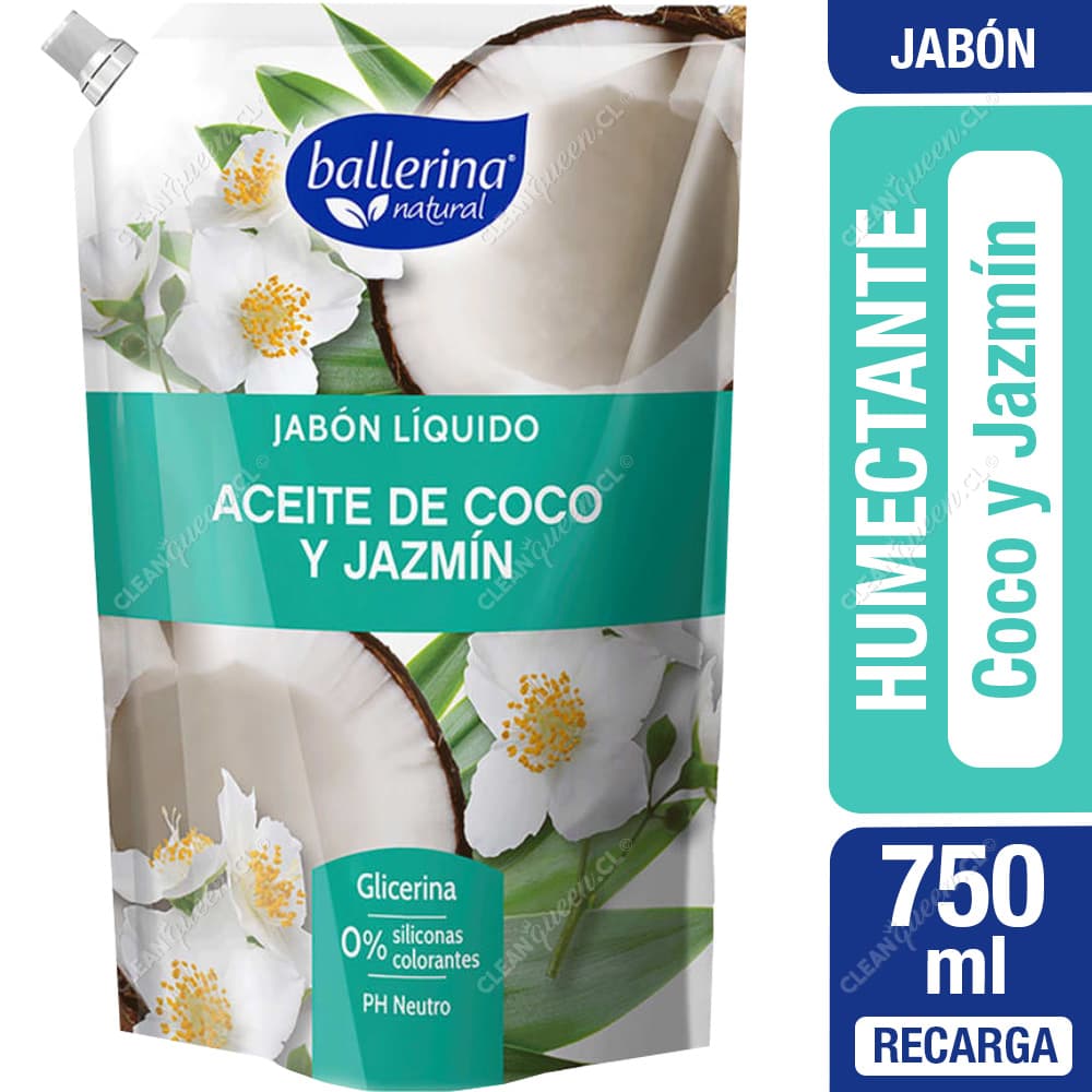 Ballerina Jabón Líquido Aceite de Coco y Jazmín Recarga 750 ml