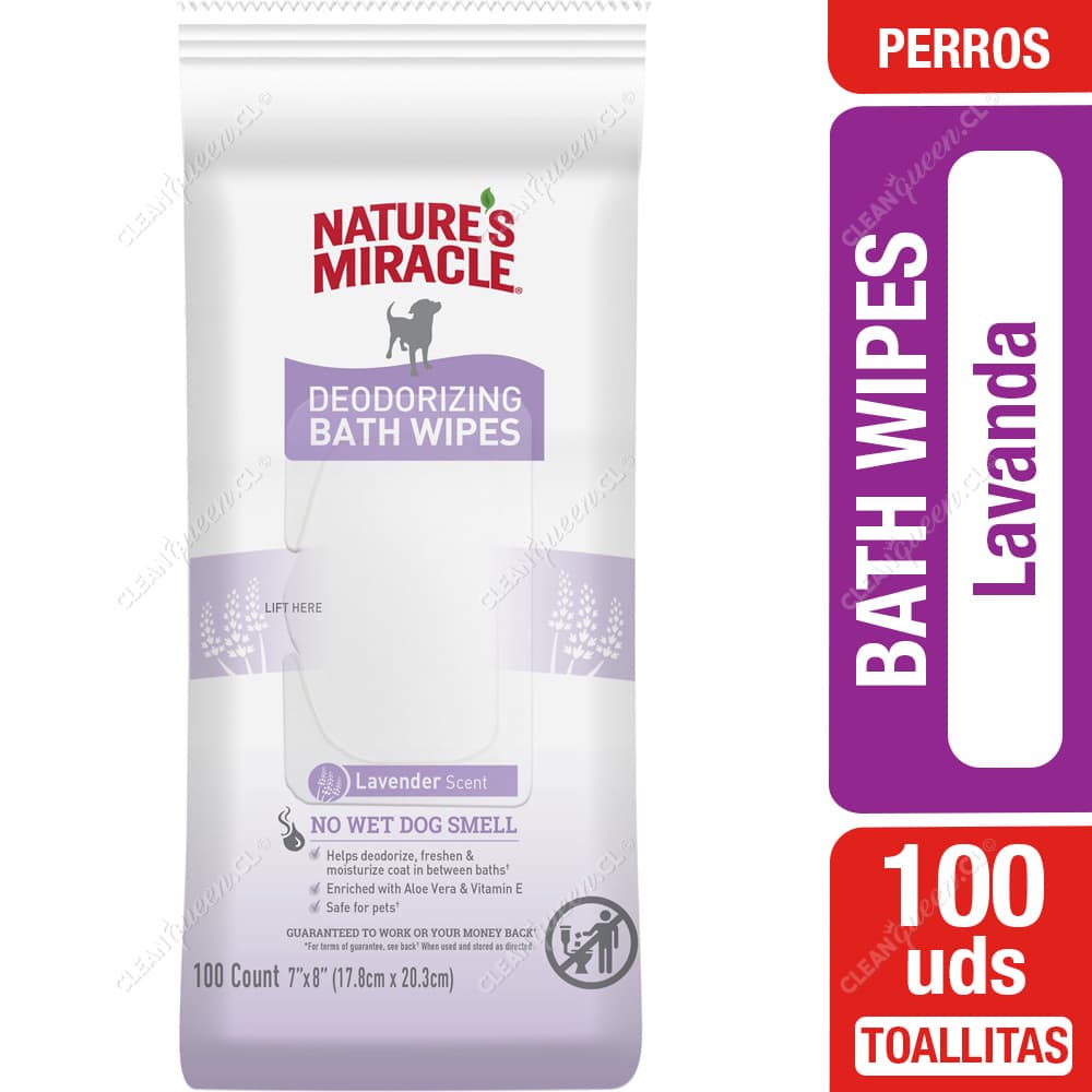 Nature's Miracle Toallitas Húmedas para Perro Lavender 100 un
