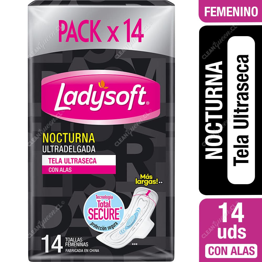 Ladysoft Toalla Higiénica Nocturna Ultradelgada Ultraseca 14 un