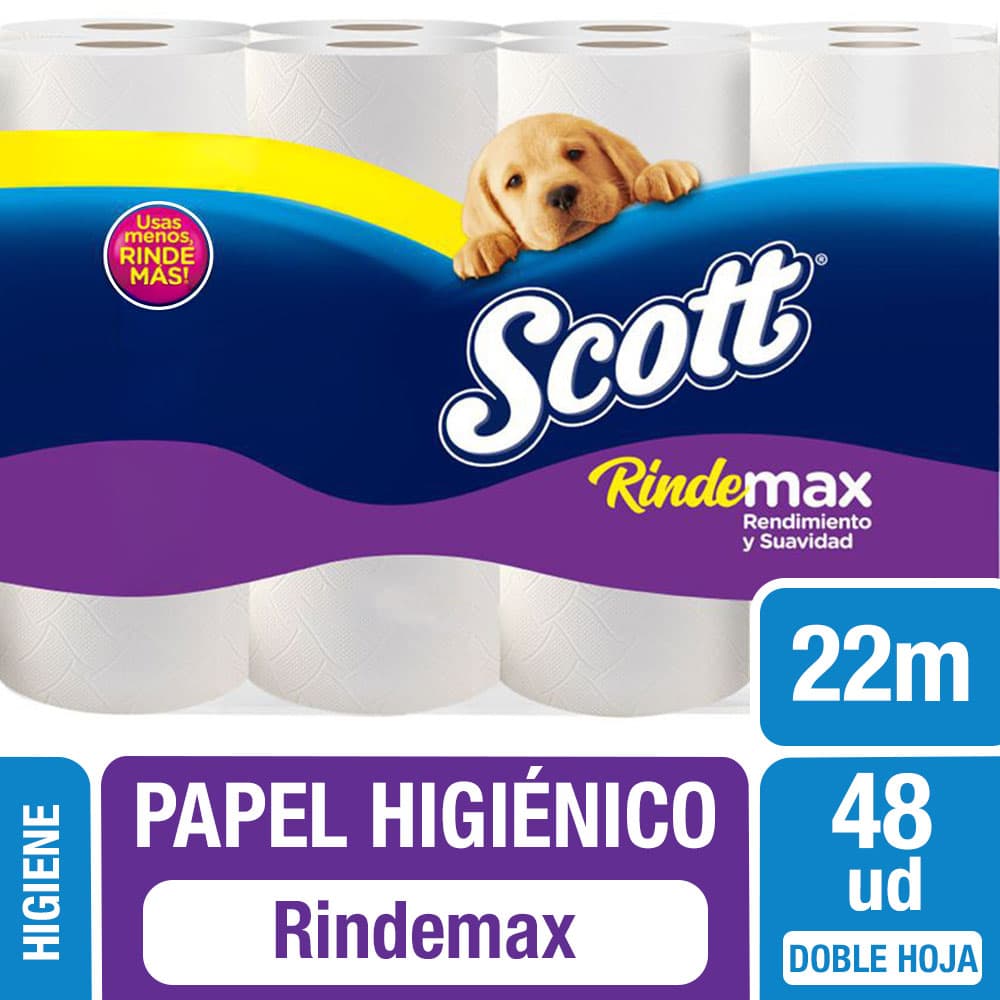 Scott Papel Higiénico Rindemax Doble Hoja 22 m 48 un