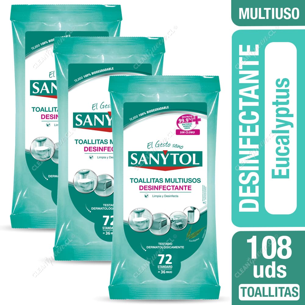 Sanytol Toallitas Desinfectantes Multiuso 3 x 36 Maxi un