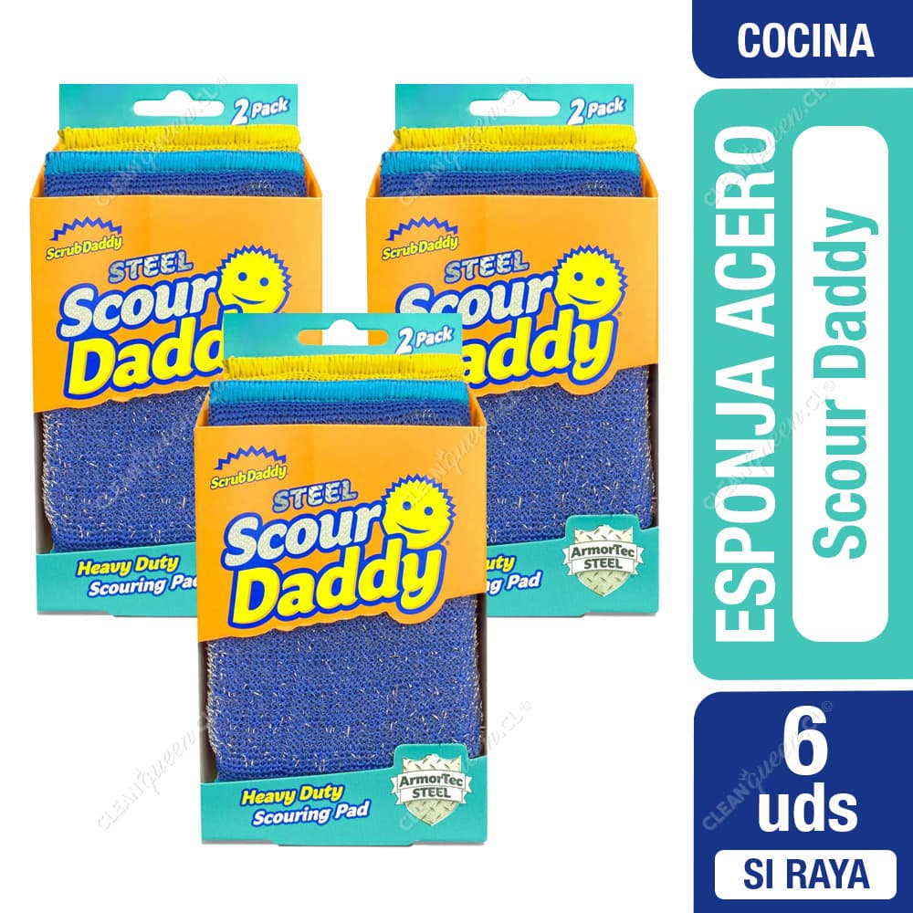 Daddy Esponja Acero Inoxidable Scour Steel 3 x 2 un
