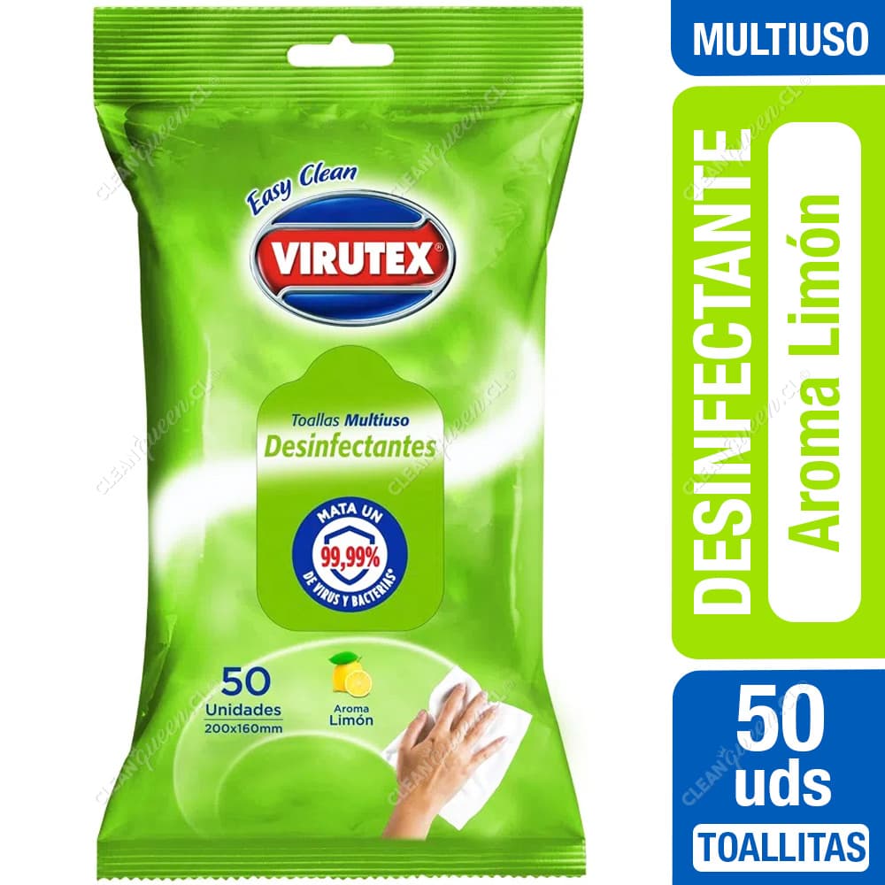 Virutex Toallitas Desinfectantes Multiuso Limón 50 un