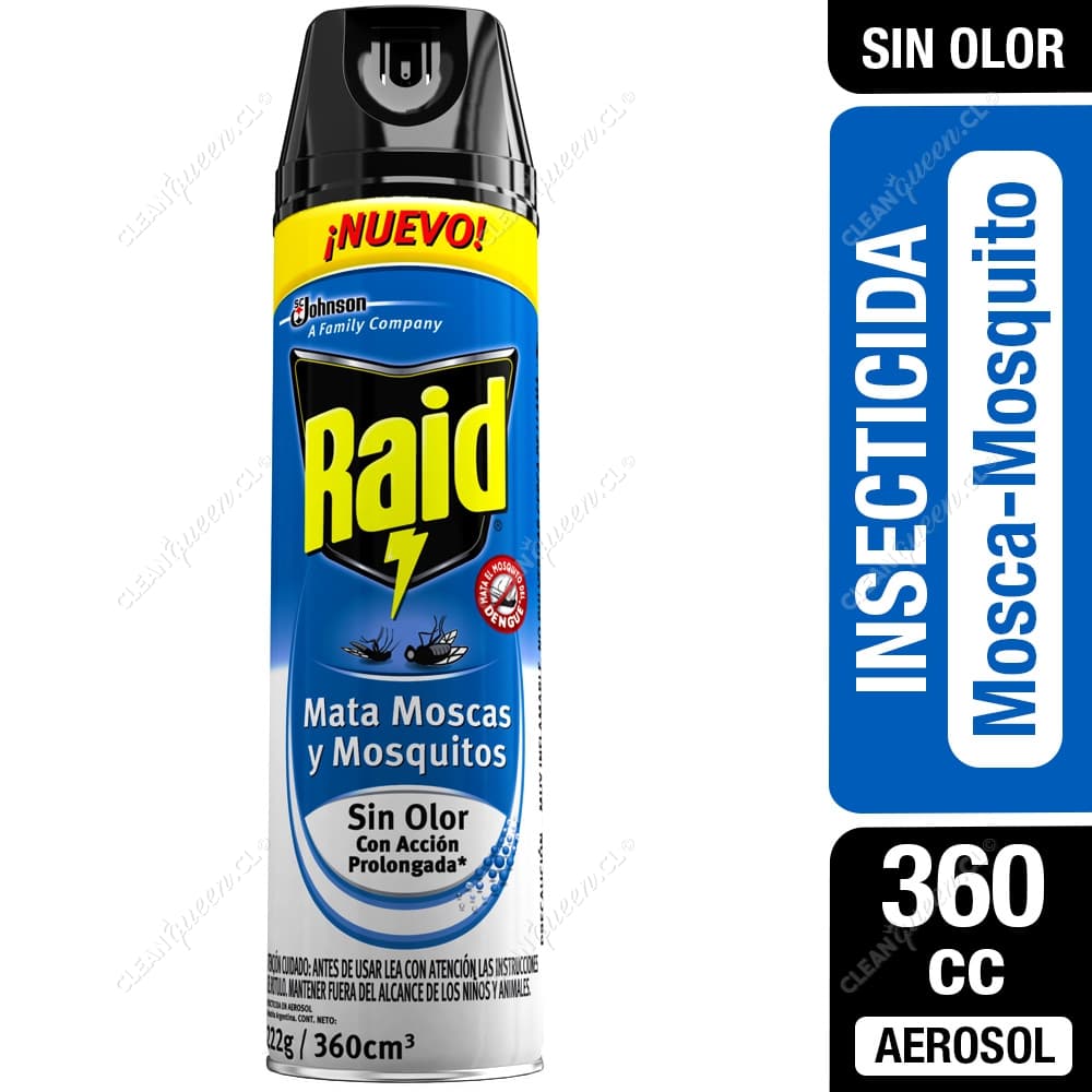 Raid Insecticida Mata Mosquitos, Moscas y Zancudos Sin Olor 360 cc