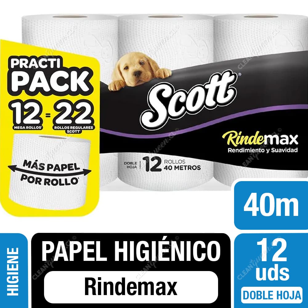 Scott Papel Higiénico Rindemax Doble Hoja 40 m 12 un