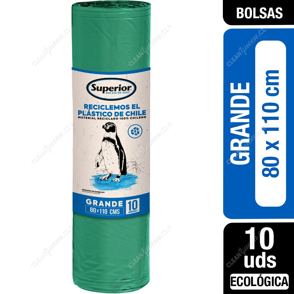 Superior Bolsas de Basura Ecológicas Grande 80 x 110 cm 10 un