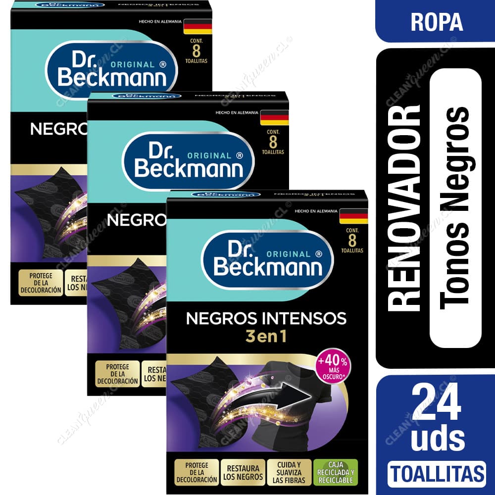 Dr. Beckmann Negros Intensos en Toallitas 3 x 8 un