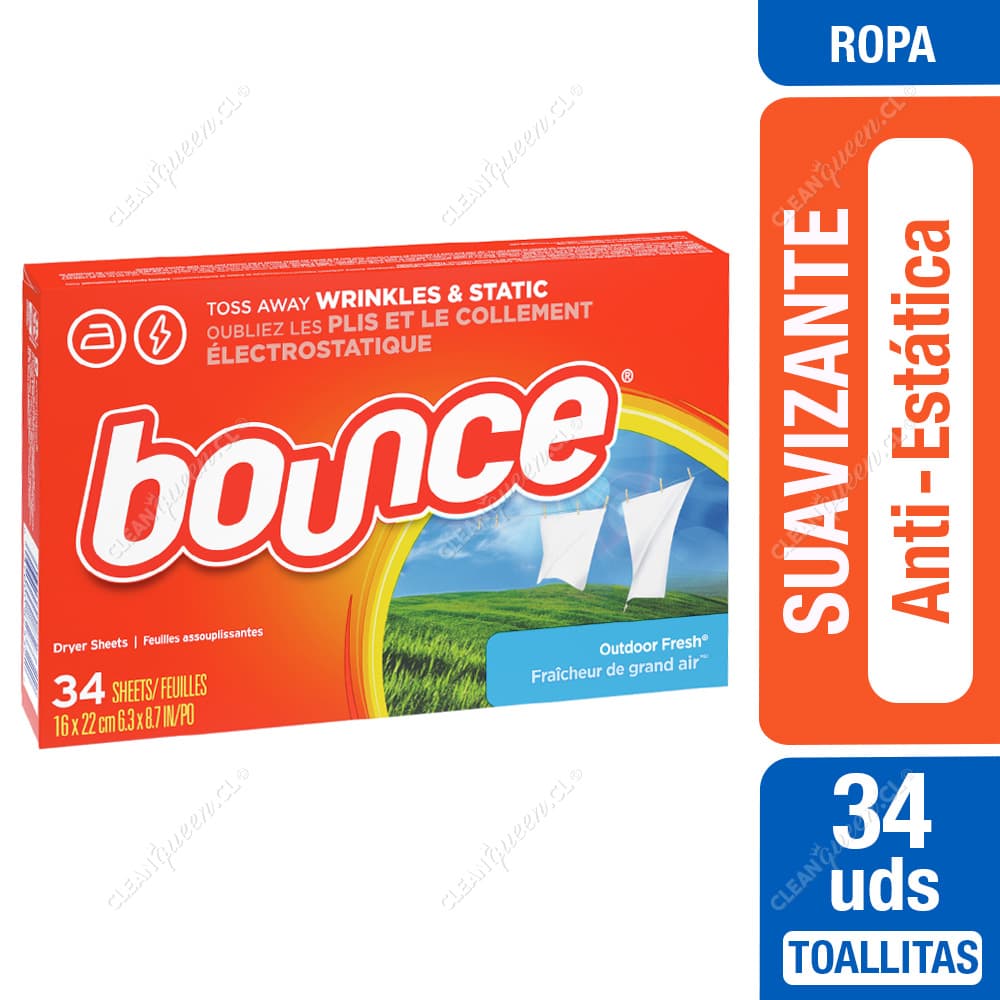 Bounce Toallitas Suavizantes Anti-Estática 34 un