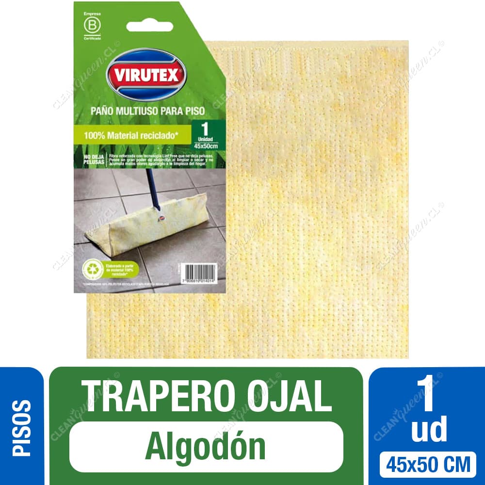 Virutex Trapero Algodón Multiuso Doble con Ojal 50 x 45 cm