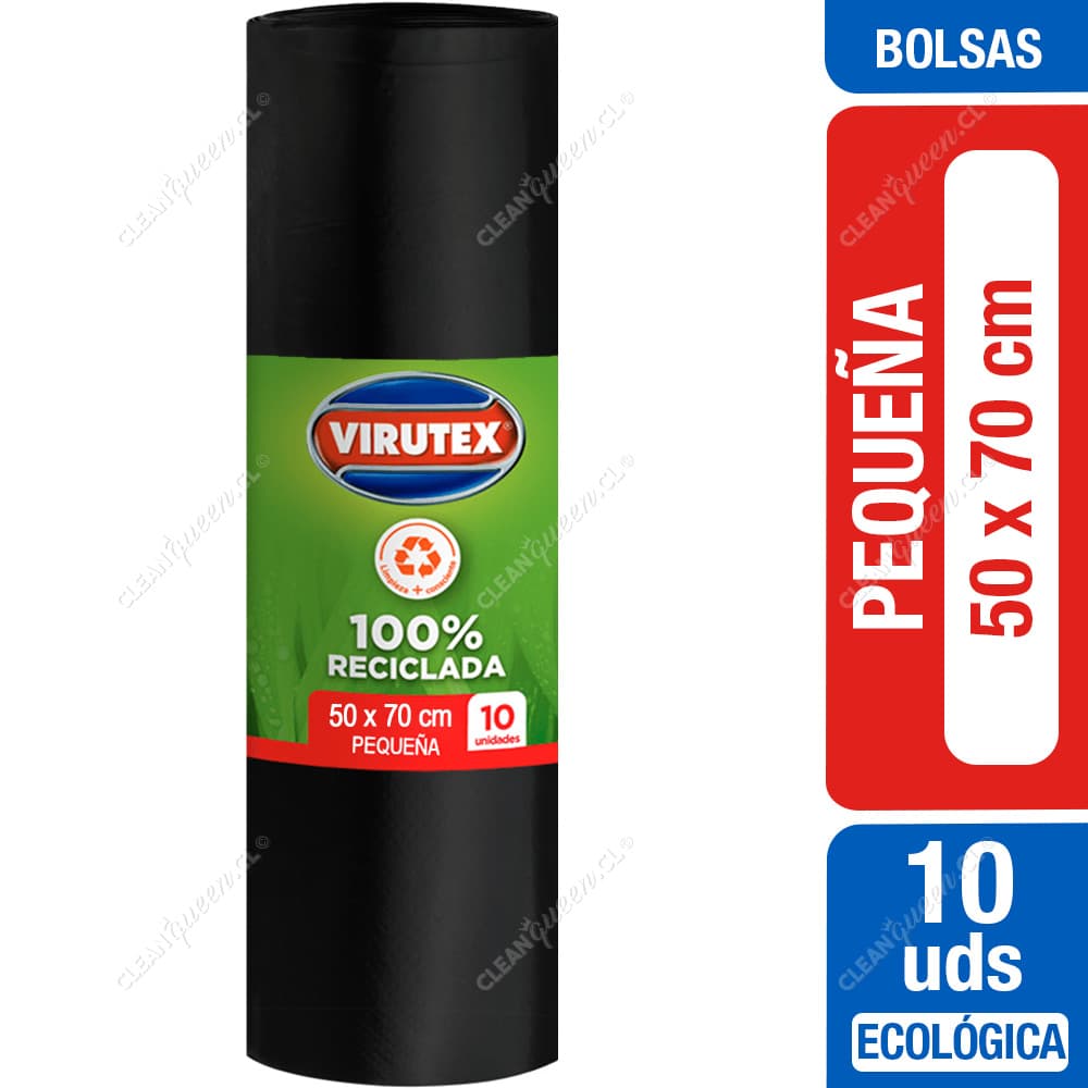 Virutex Bolsas de Basura Ecológicas Pequeña 50 x 70 cm 10 un