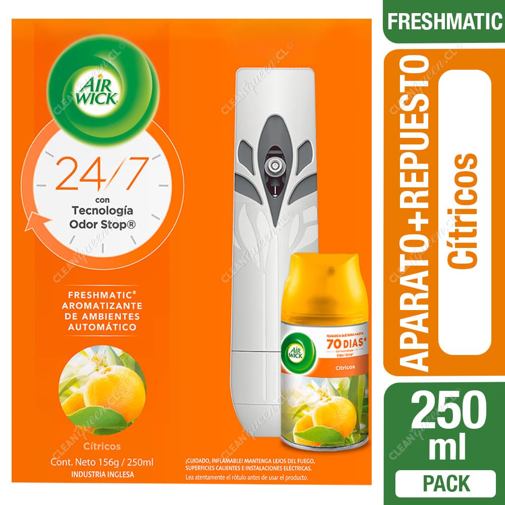 Air Wick Aparato + Repuesto Aromatizante Freshmatic Cítricos 250 ml