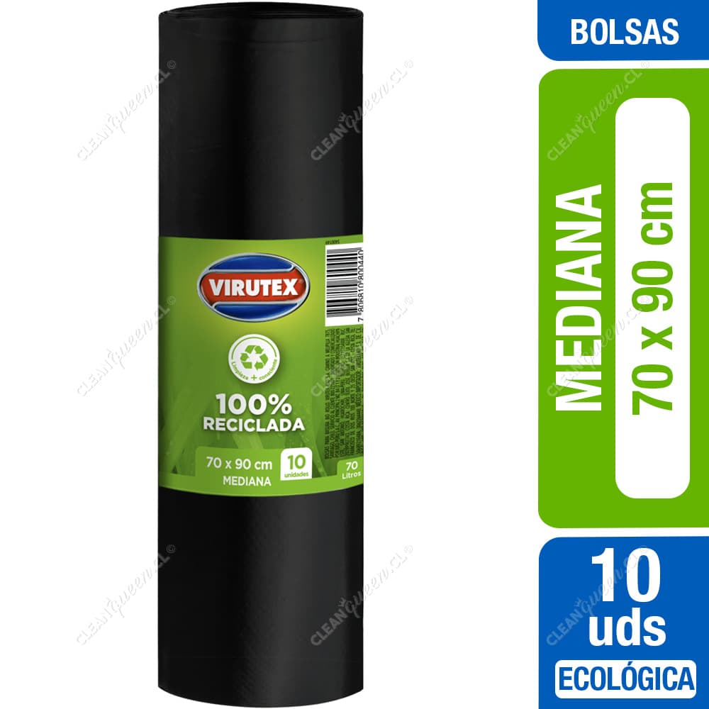 Virutex Bolsas de Basura Ecológicas Mediana 70 x 90 cm 10 un