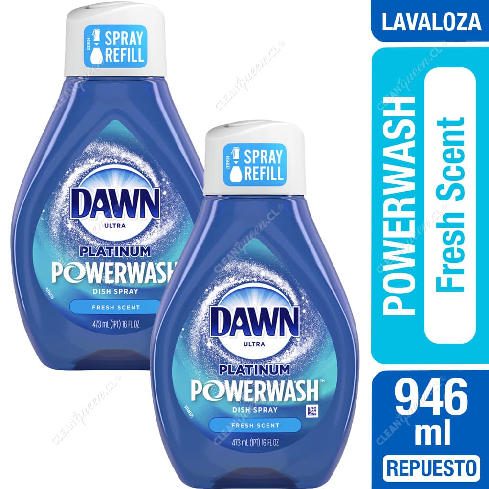 Dawn Lavaloza Spray Platinum Powerwash Fresh Scent Repuesto 2 x 473 ml