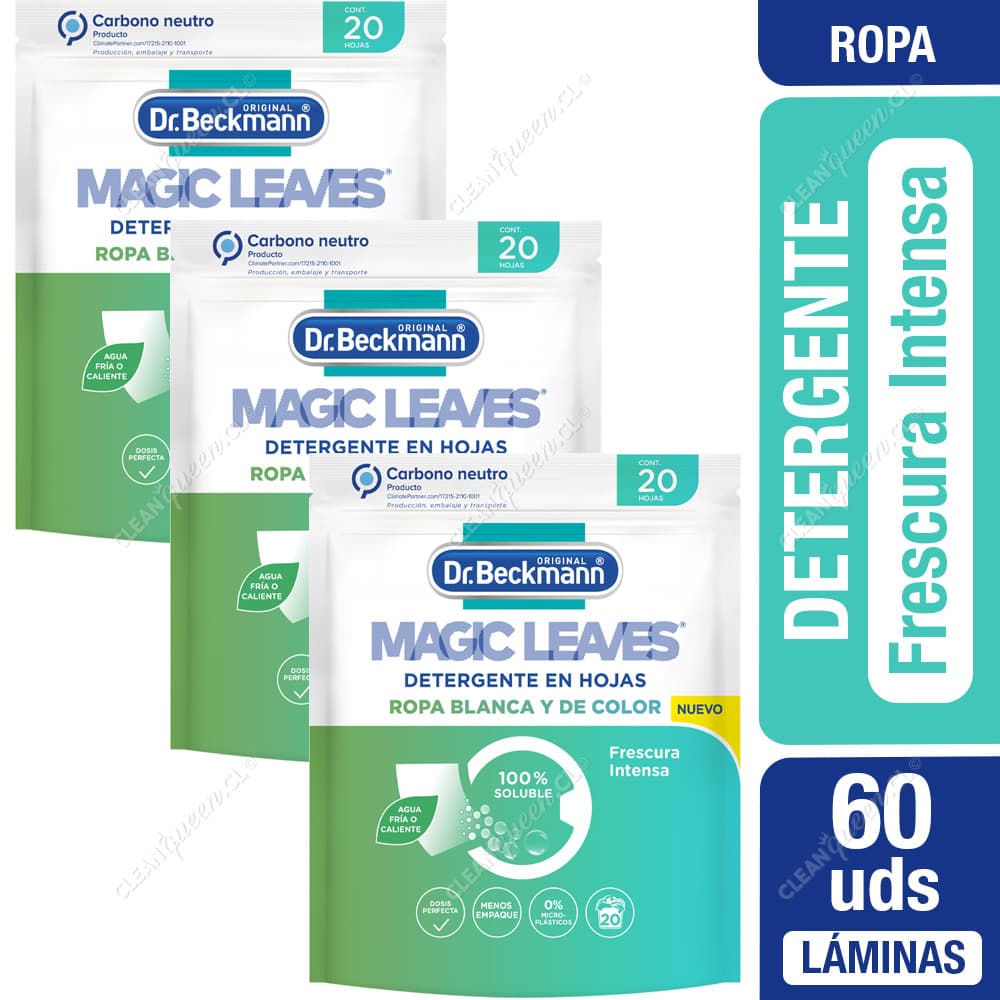 Dr. Beckmann Detergente Láminas Magic Leaves Frescura Intensa 3 x 20 un