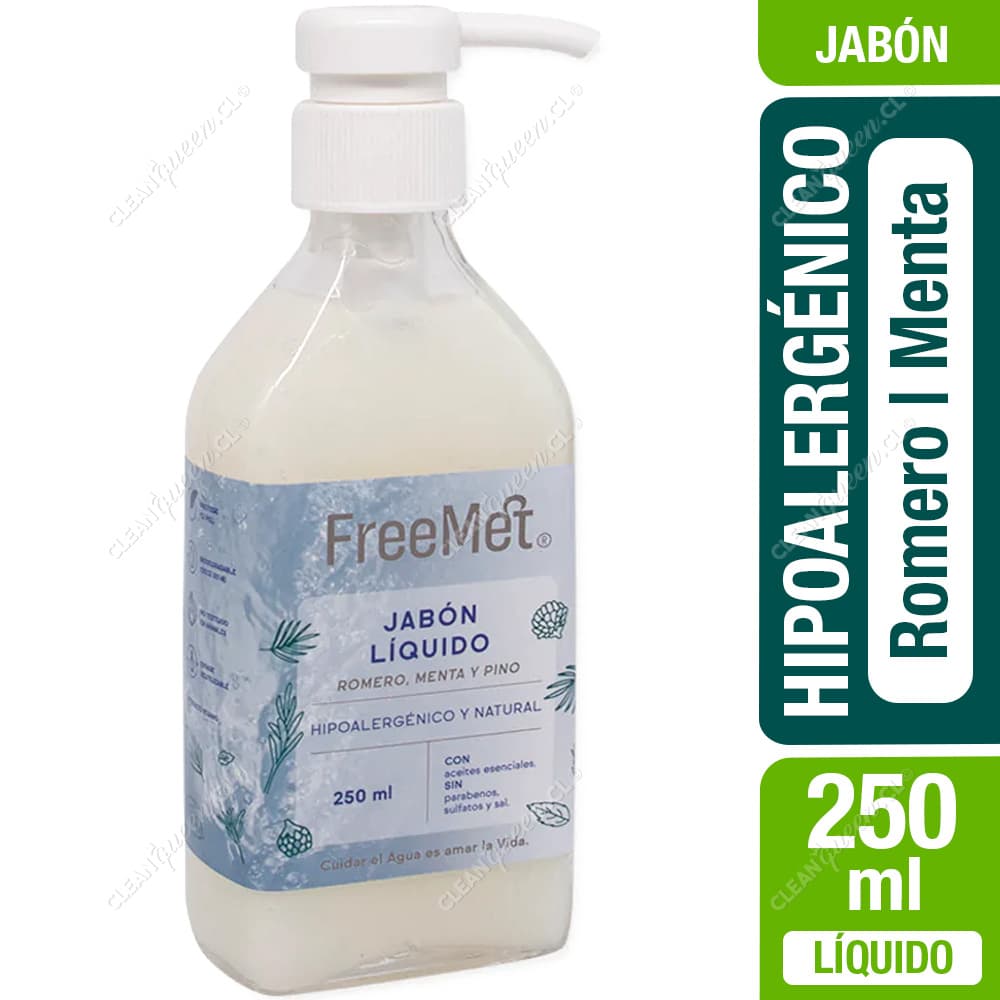 Freemet Jabón Líquido Natural Romero Menta y Pino 250 ml