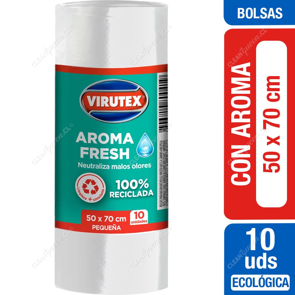 Virutex Bolsas de Basura Ecológicas Fresh Pequeña 50 x 70 cm 10 un