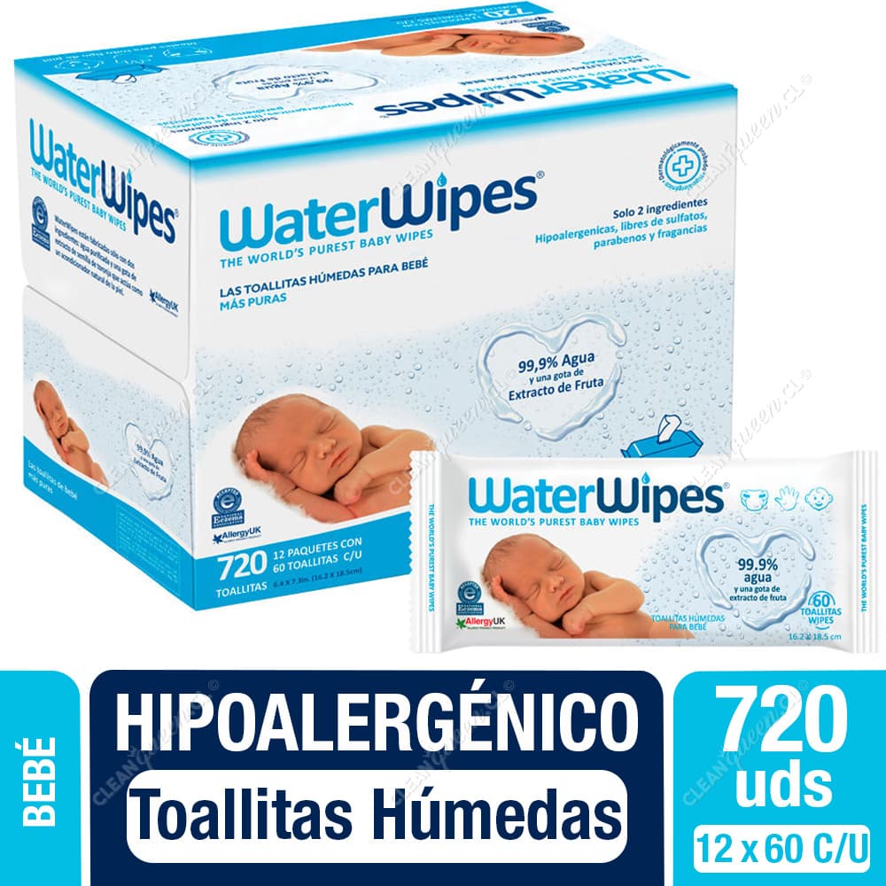 WaterWipes Toallitas Húmedas Hipoalergénicas 720 un (12 x 60)