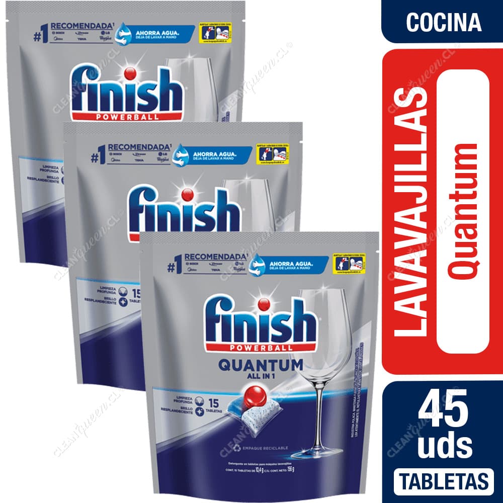 Finish Detergente Lavavajillas Tabletas Quantum 3 x 15 un