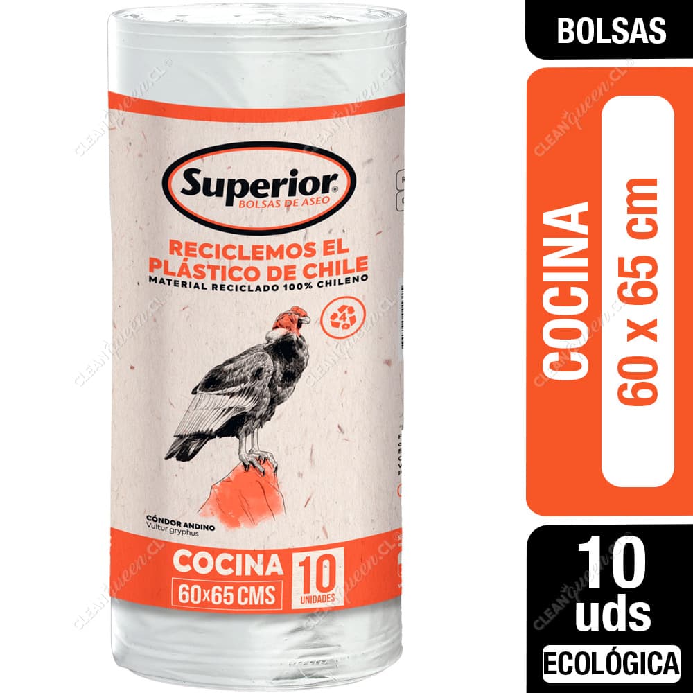 Superior Bolsas de Basura Ecológicas Cocina 60 x 65 cm 10 un