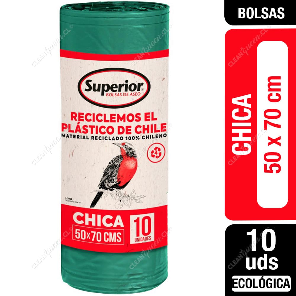 Superior Bolsas de Basura Ecológicas Chica 50 x 70 cm 10 un