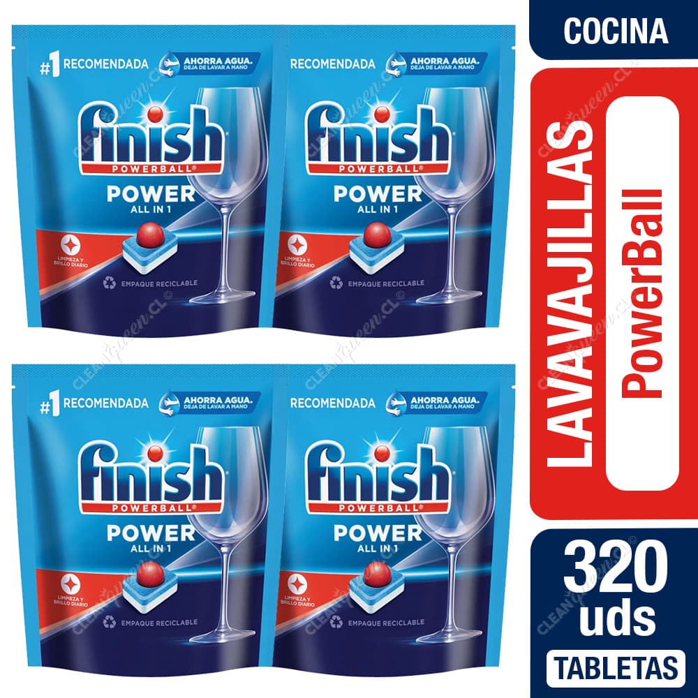 Finish Detergente Lavavajillas Tabletas Power 4 x 80 un