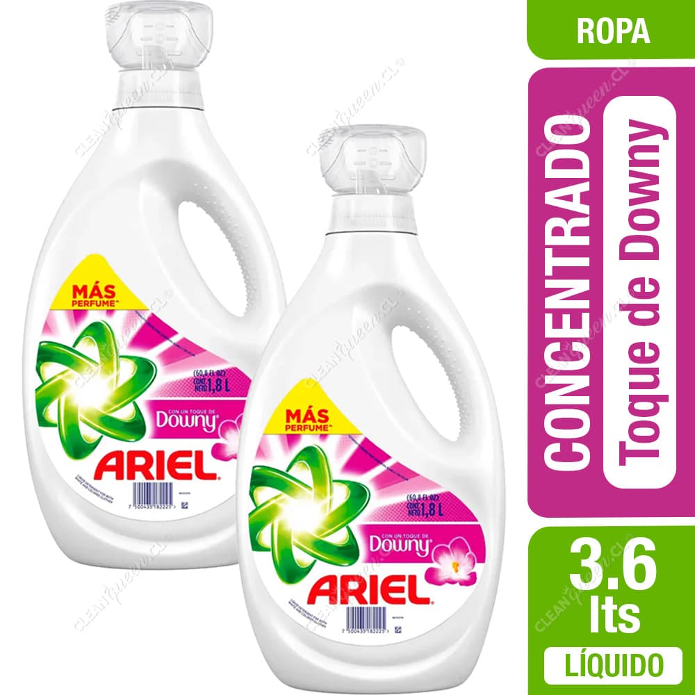 Ariel Detergente Líquido Concentrado Toque de Downy 2 x 1.8 L