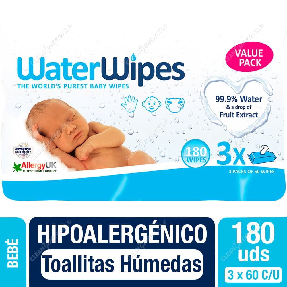 WaterWipes Toallitas Húmedas Hipoalergénicas 3 x 60 un